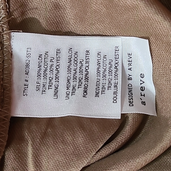 A'reve Striped Sleeveless Maxi Sundress Dress Brown Cream Crocheted Front - Picture 15 of 16